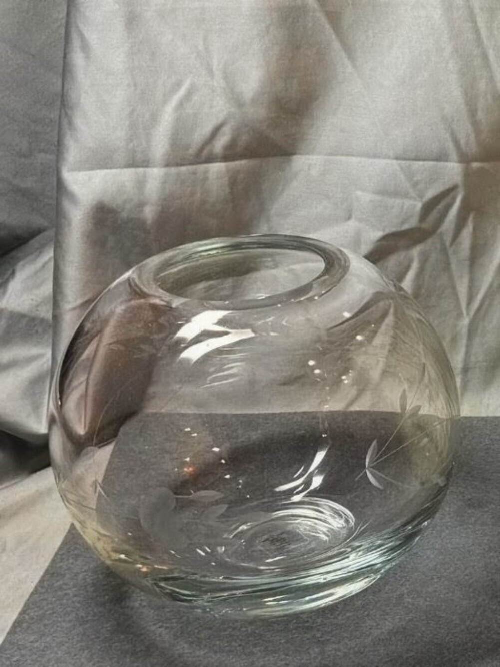 Princess House Clear Crystal Vase with Blue Box Accents